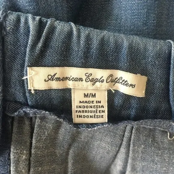American Eagle Blue Denim Chambray Schoolgirl Uniform Mini Skirt Size Medium - Picture 5 of 6